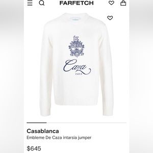 NWOT Casablanca white embroidered logo sweater wool cashmere blend size M